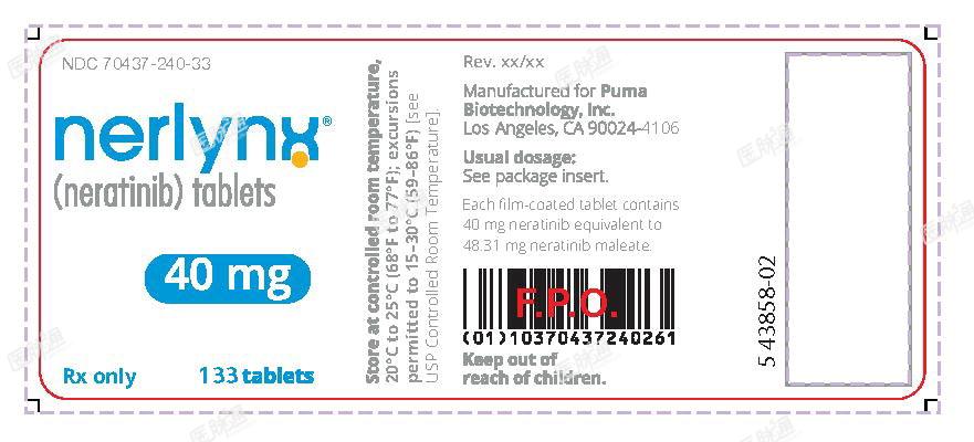 Principal Display Panel - Nerlynx 133 Tablets Bottle Label