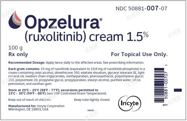 OPZELURA (ruxolitinib) cream 1.5% - 100 g Tube Label
