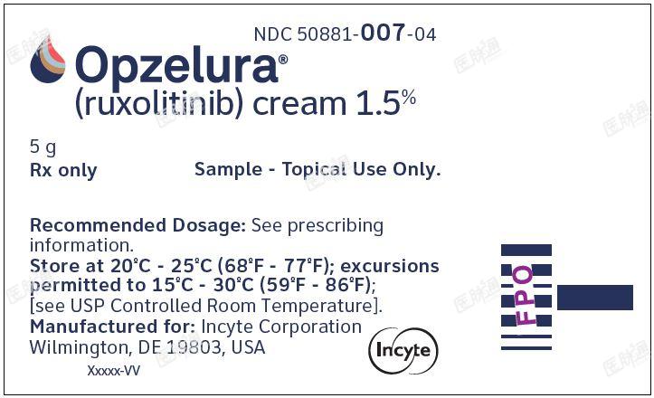 OPZELURA (ruxolitinib) cream 1.5% Sample - 5 g Tube Label